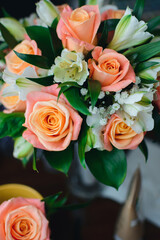 wedding bouquet of fresh blooming flowers