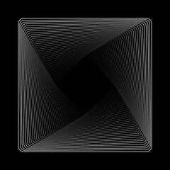 Brutalism Design Abstract Shape. Abstract Geometric 3D Shape Element Geometric Stroke Object On Black Background