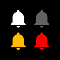 Subscribe Bell Icon Set. Bell Button On Black Background. Vector Illustration