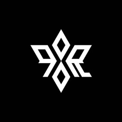 PR monogram logo with star shape and luxury style