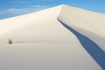 Fototapeta na wymiar Serene morning in the white desert. Wind has created art.