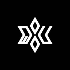 QU monogram logo with star shape and luxury style