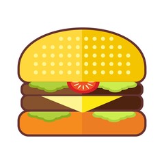 Hamburger Flat icon Fast Food Illustration Vector Fast Food Element