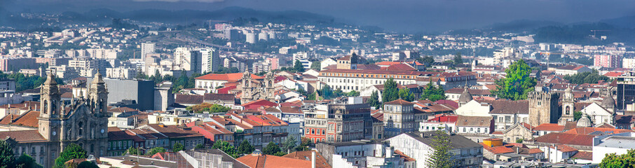 Panorama Of Braga, Portugal With Several Churches