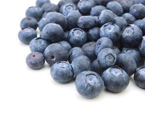Blueberries on white background