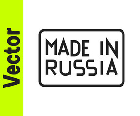 Black line Made in Russia icon isolated on white background. Vector.