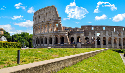 Fototapeta na wymiar Colosseum of Rome by day in Italy
