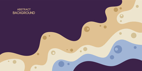 Abstract background, poster, banner. Composition of amorphous forms, liquid shapes, circles or bubbles. Vector color illustration in flat style.