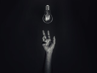 A hand trying to chase light. Inspirational Photo