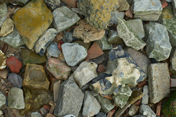 River bank closeup moss mossy rocks - texture background details

