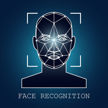 human face recognition scanning system. vector illustration