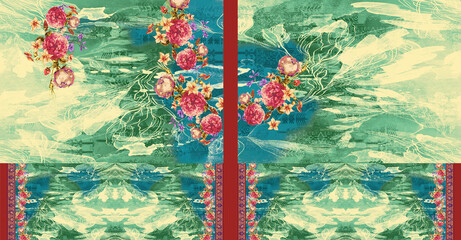 digital design flower motif colorful wallpaper background