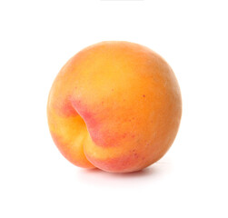 Tasty ripe apricot on white background
