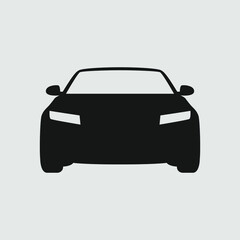 Car icon vector in front view isolated