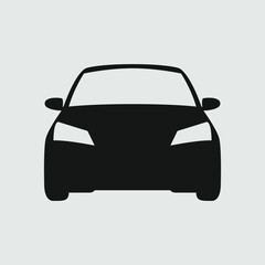 Car icon vector in front view isolated