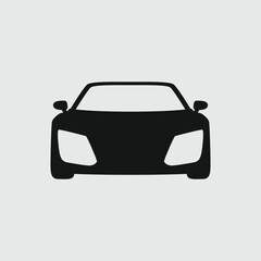 Obraz premium Car icon vector in front view isolated