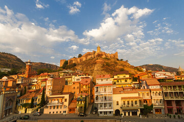 Fototapeta na wymiar Old town Tbilisi with Narikala Castle in the background, Georgia, Caucasus