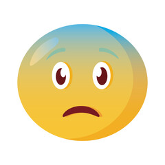 terrified emoji face classic flat style icon