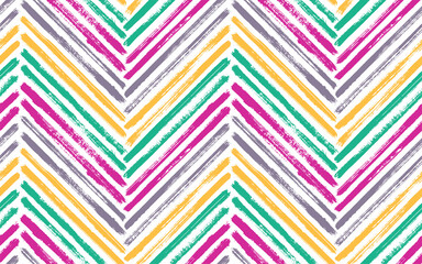 Brush stroke chevron zig zag seamless pattern.