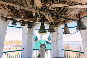 bells in the bell tower of the old Orthodox Christian Church