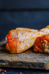 raw chicken legs marinade paprika barbecue grilled meat poultry second course food background top view copy space eating healthy keto or paleo diet