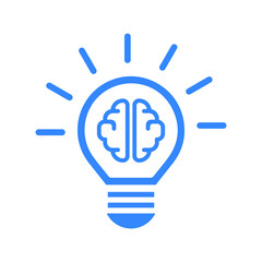 Brainstorming, creative idea blue icon