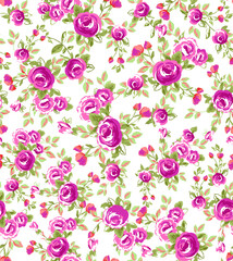 Elegant stylish spring floral seamless pattern with dots and lin