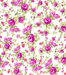 Foto op Plexiglas Bloemen Elegante stijlvolle lente naadloze bloemmotief met stippen en lin