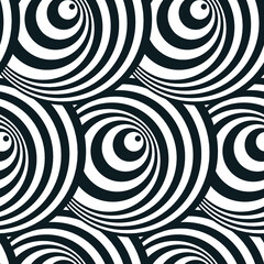 optical illusion art black and white abstract vector design