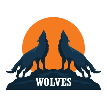 wolf logo isolated on white background. vector illustration