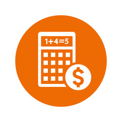 Budget Calculation icon / orange vector