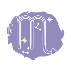 scorpio zodiac sign symbol block style icon