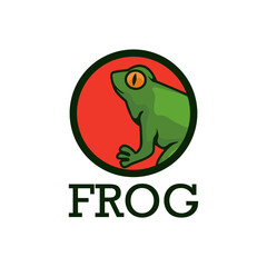 green frog logo isolated on white background. vector illustration
