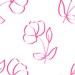 Sketch of a pink flower