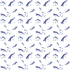 Fototapeta premium Butterfly illustration composition that form a pattern with squa