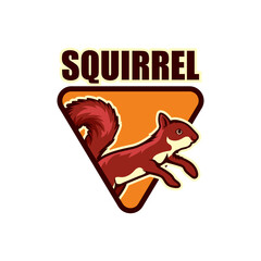 squirrel logo isolated on white background vector illustration