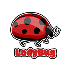 lady bug logo isolated on white background vector illustration