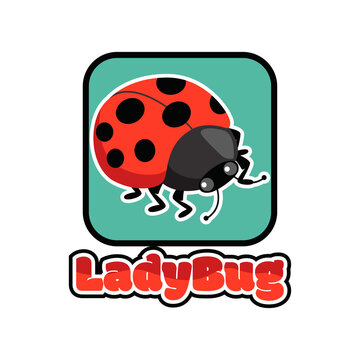 lady bug logo isolated on white background vector illustration