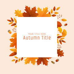 秋の葉っぱとどんぐりタイトル装飾