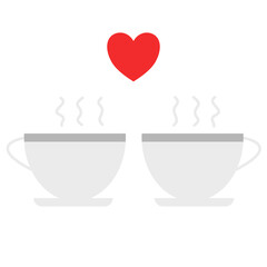 Vector illustration A couple of coffee cup with heart