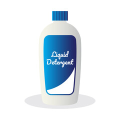 detergent liquid bottle on white background. vector illustration