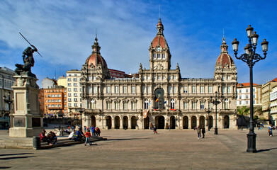 Obraz premium The City Hall Building in Coruna, Spain