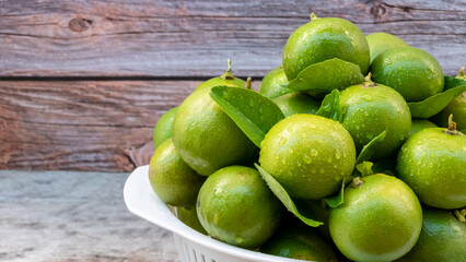 A large lime heaped in a basket