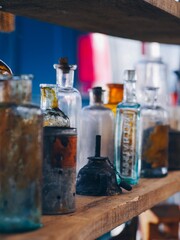 vintage glassware at a flea market