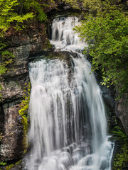 Bushkill Falls in the Pocono Mountains of Pennsylvania on a summer day