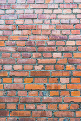 Fototapeta premium brick red wall texture. background of a old brick house.