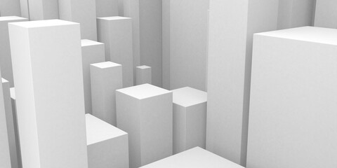 Obraz premium White cubes structure. Abstract futuristic background.