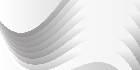 Fototapeta premium Abstract 3d curve wave white background with blank space of paper layer