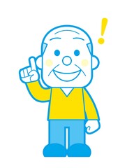 高齢 男性 ひらめく シンプルカラー