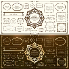 ハロウィンのフレーム素材、ハッピーハロウィン、パーティー、イベント、装飾素材、ビンテージ、